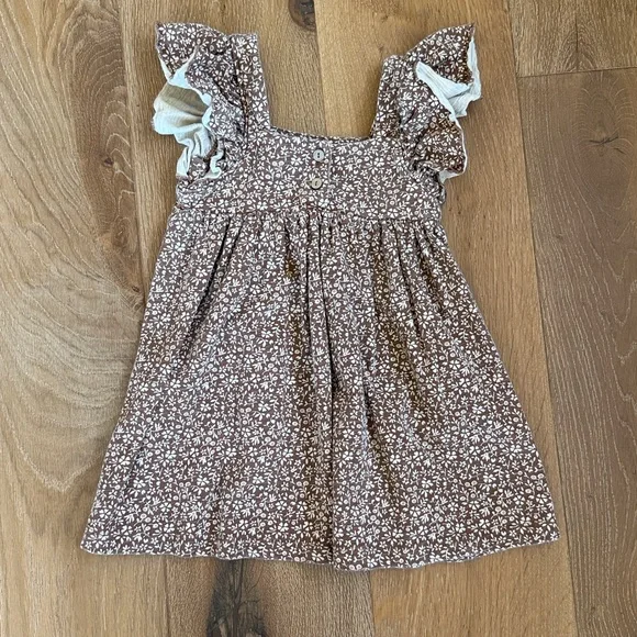 Brown Floral Ruffle Sleeve Sundress Rylee + Cru 2-3 - Picture 3 of 3